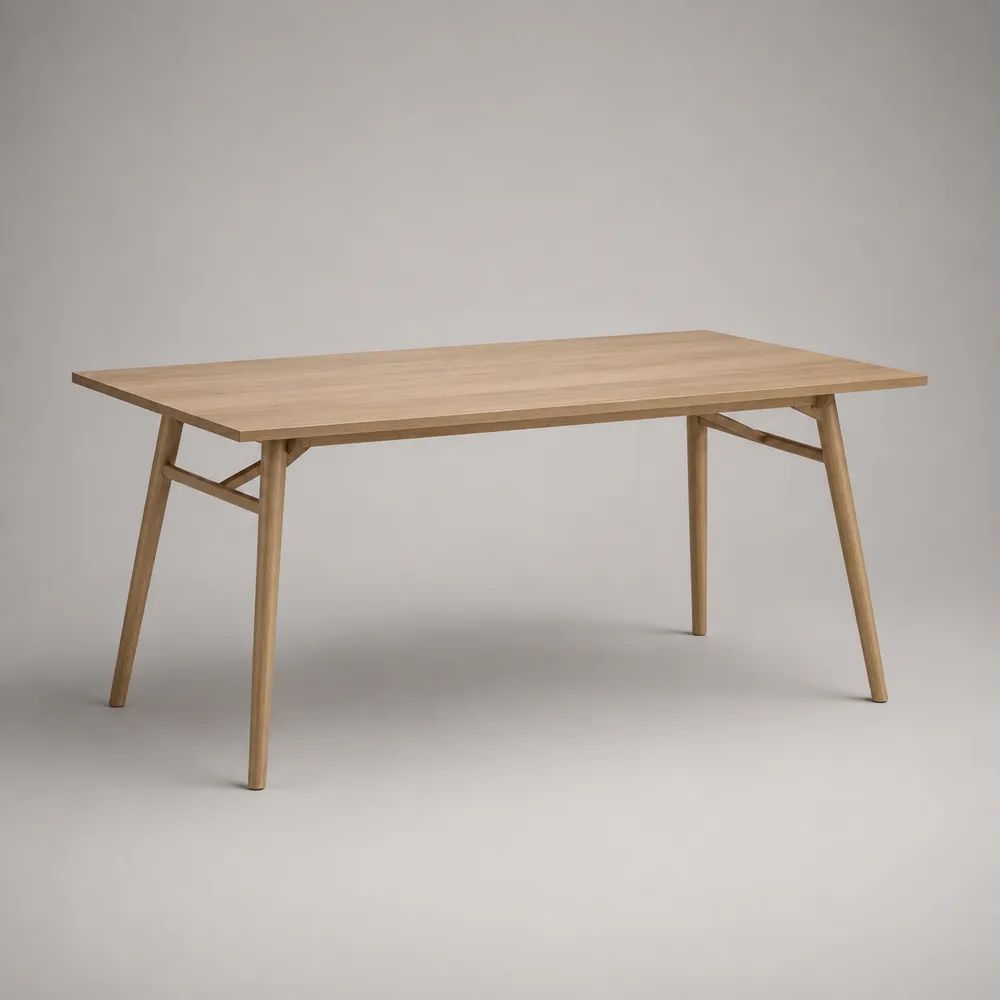Esstisch 180 x 90 x 76 cm Eiche Natur mit Holzbeinen rechteckiger Holztisch