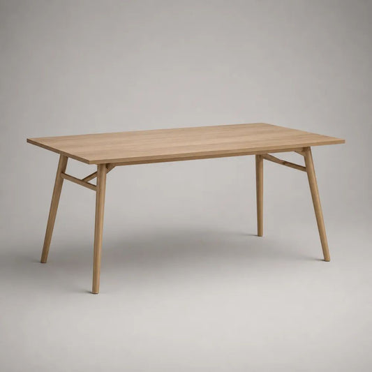 Esstisch 180 x 90 x 76 cm Eiche Natur mit Holzbeinen rechteckiger Holztisch